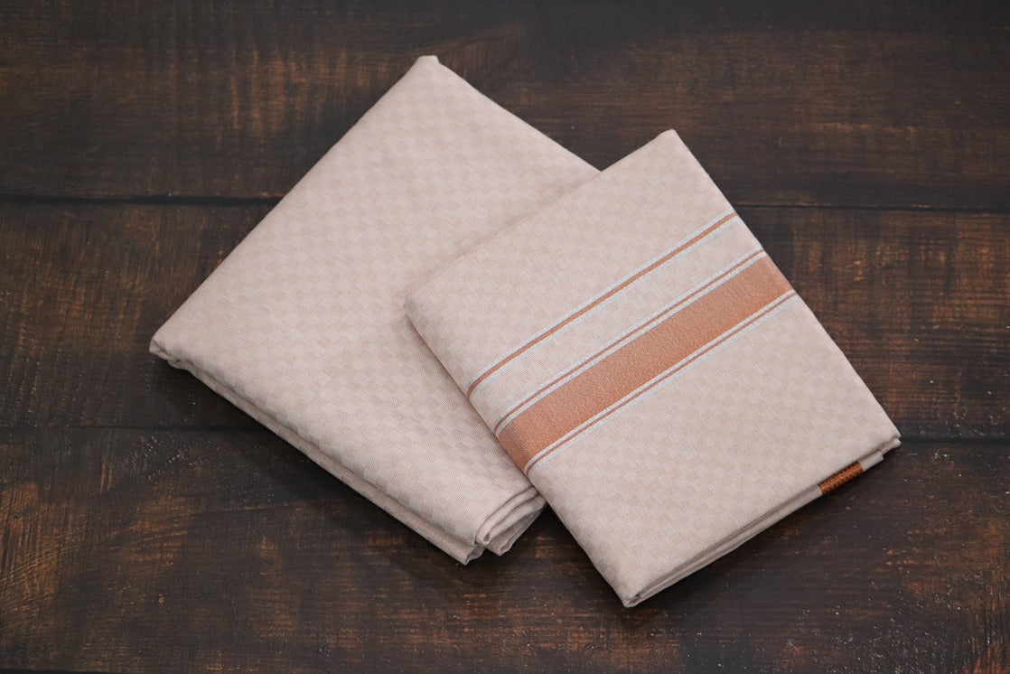 Tissue Chess Copper Shirt Material + Dhoti