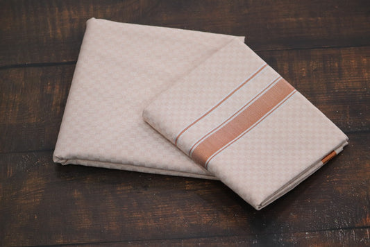 Tissue Chess Copper Shirt Material + Dhoti