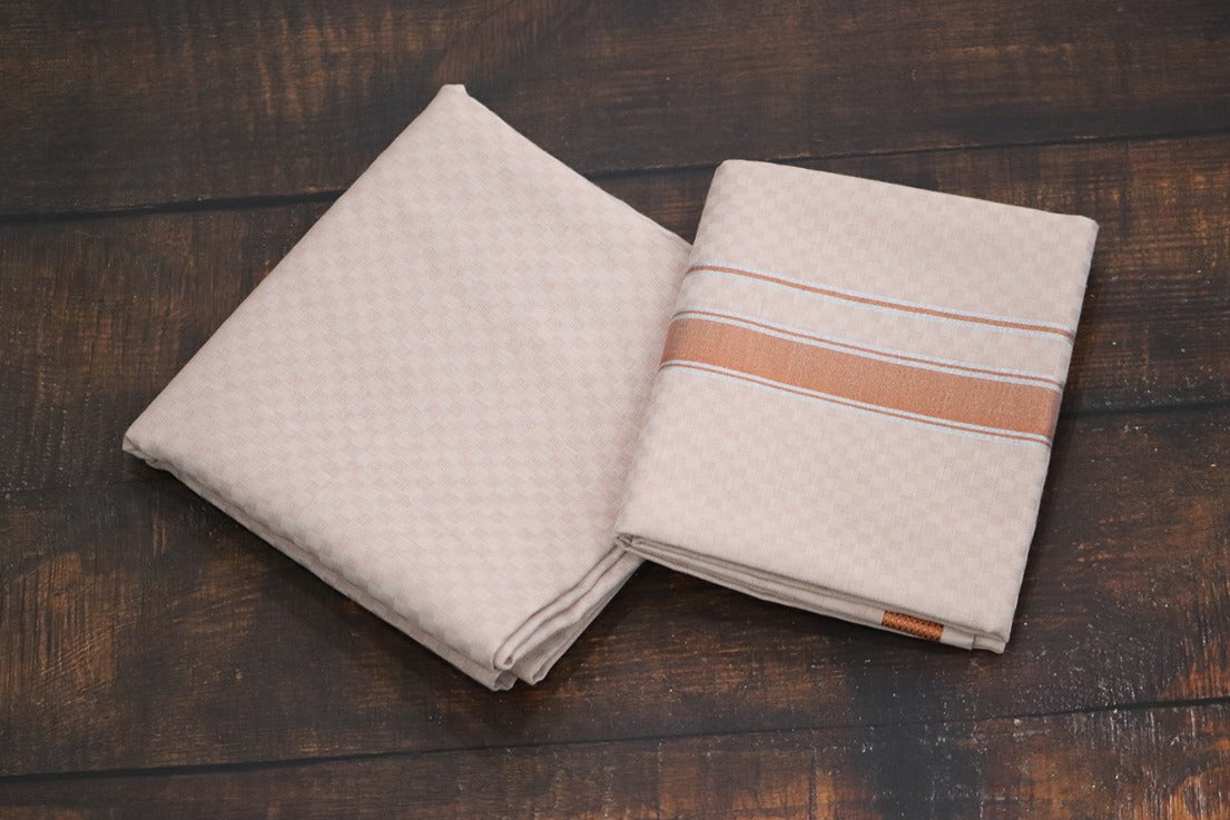 Tissue Chess Copper Shirt Material + Dhoti