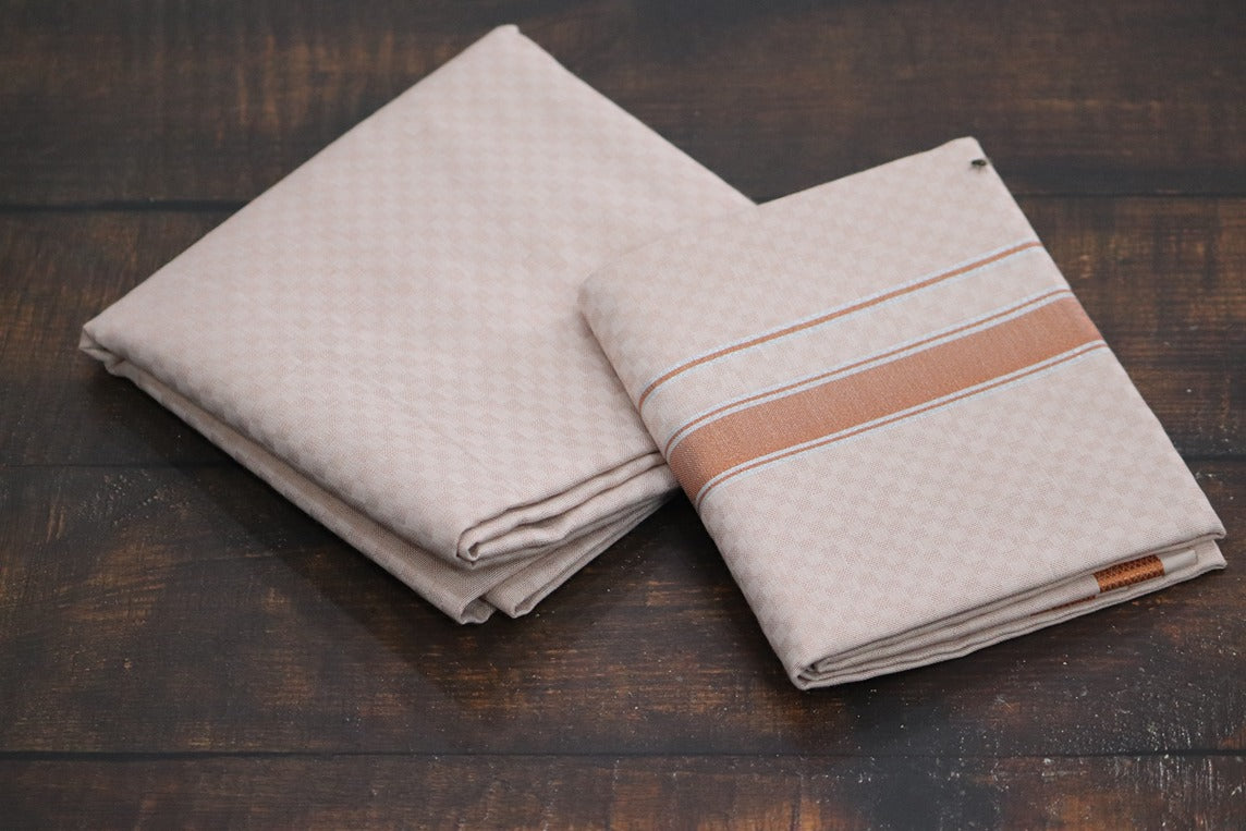 Tissue Chess Copper Shirt Material + Dhoti