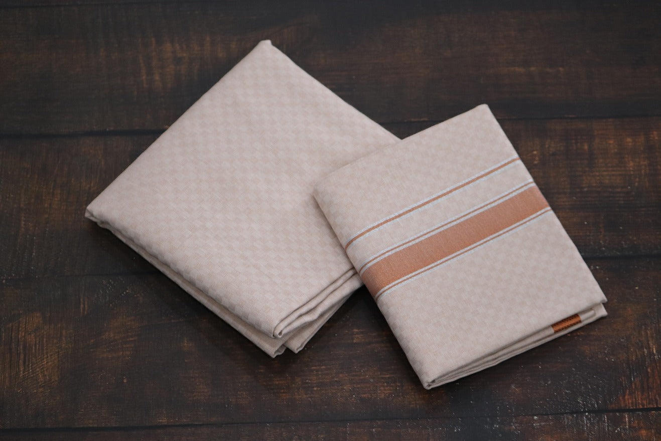 Tissue Chess Copper Shirt Material + Dhoti