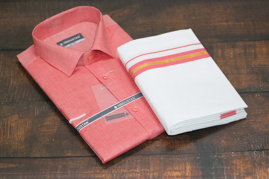 Matching Shirt & Dhoti Combo  Set ( BLUSHING PEACH - C6)