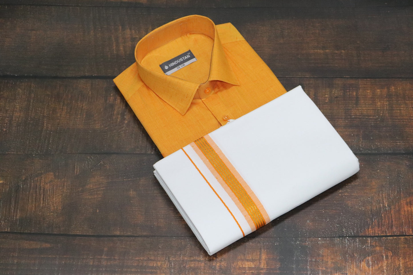 Matching Shirt & Dhoti Combo Set ( SUNSHINE ORANGE - C5)