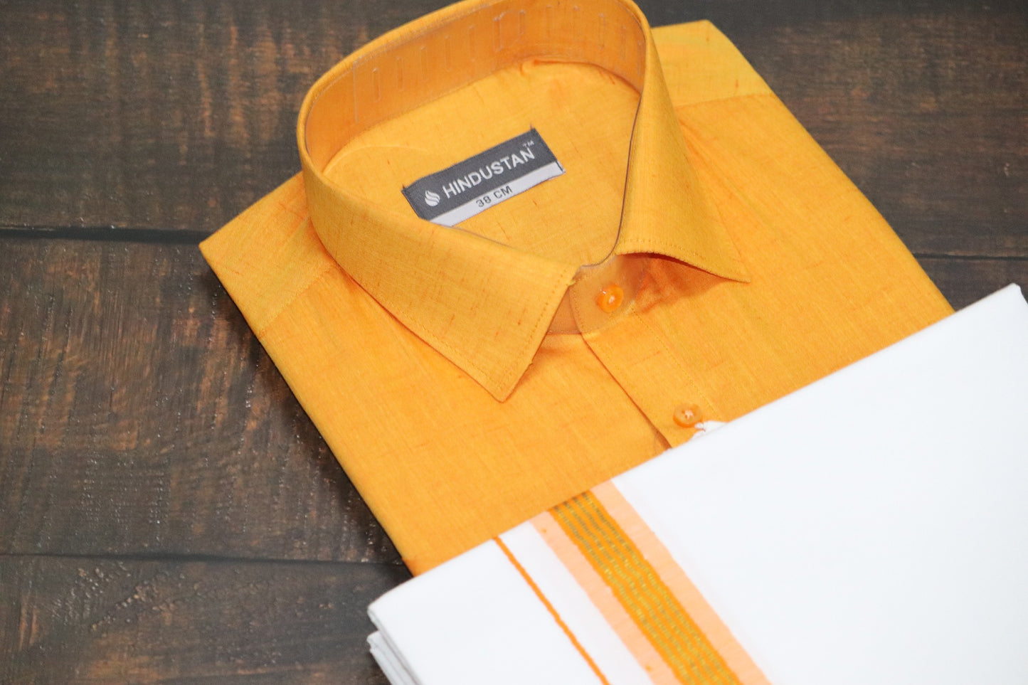 Matching Shirt & Dhoti Combo Set ( SUNSHINE ORANGE - C5)