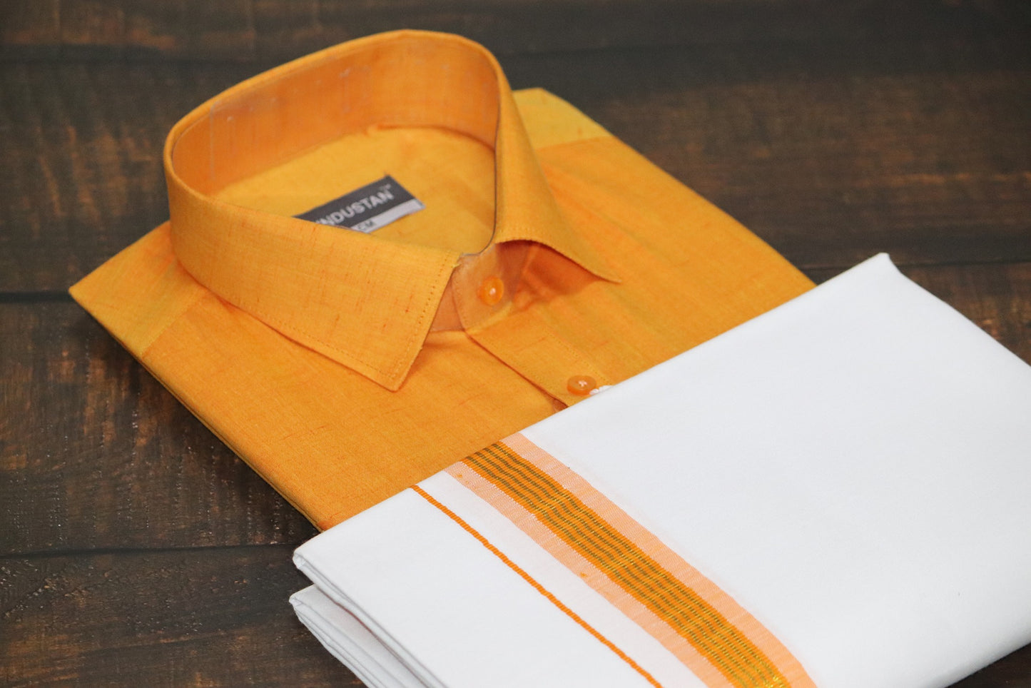 Matching Shirt & Dhoti Combo Set ( SUNSHINE ORANGE - C5)
