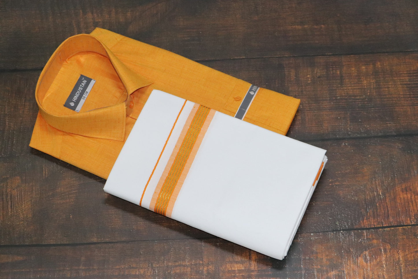 Matching Shirt & Dhoti Combo Set ( SUNSHINE ORANGE - C5)