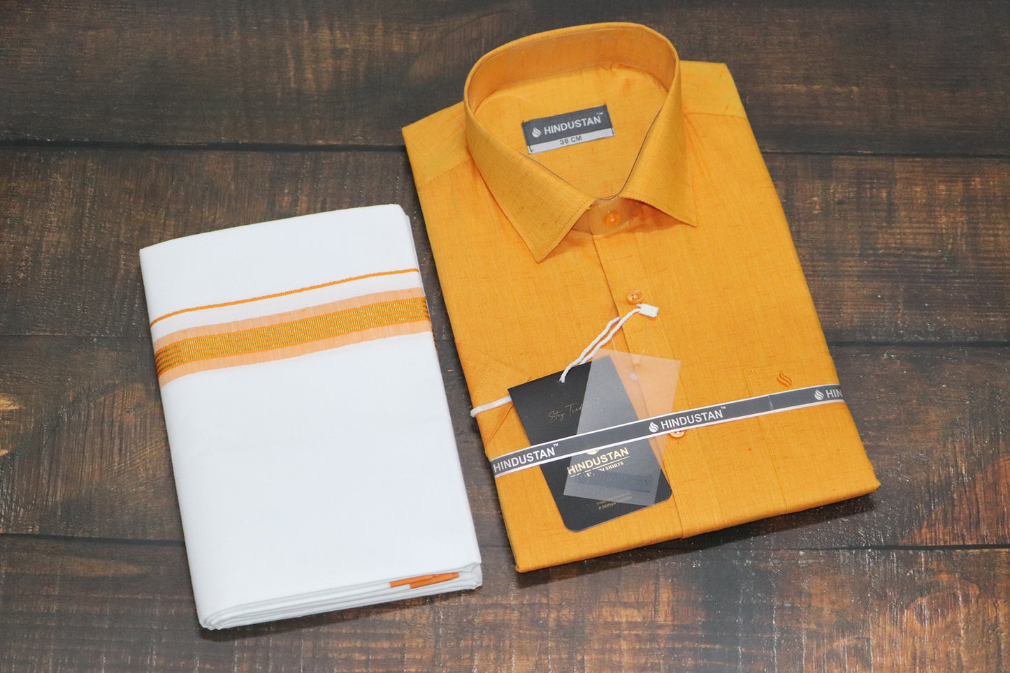 Matching Shirt & Dhoti Combo Set ( SUNSHINE ORANGE - C5)