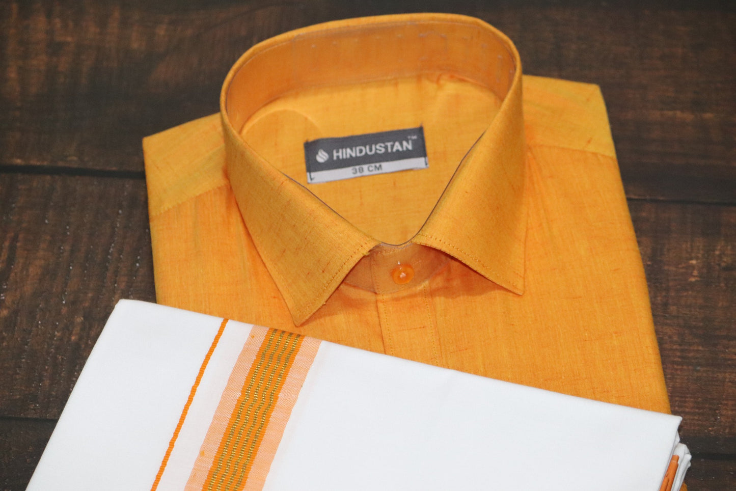 Matching Shirt & Dhoti Combo Set ( SUNSHINE ORANGE - C5)