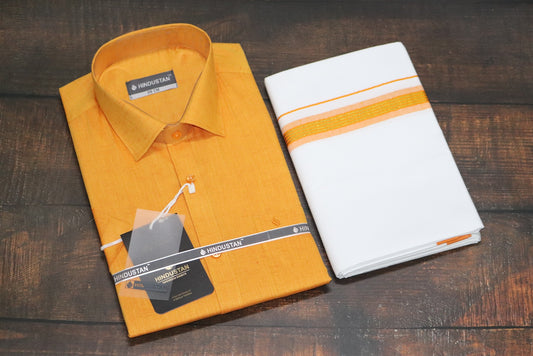 Matching Shirt & Dhoti Combo Set ( SUNSHINE ORANGE - C5)