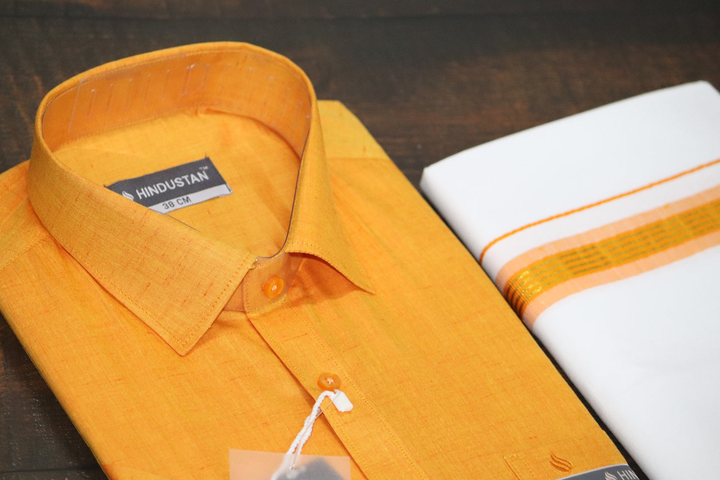 Matching Shirt & Dhoti Combo Set ( SUNSHINE ORANGE - C5)