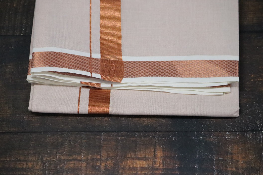 Anandham Tissue with Copper Border Dhoti - 2mtr