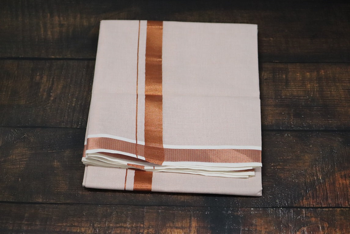 Anandham Tissue with Copper Border Dhoti - 2mtr