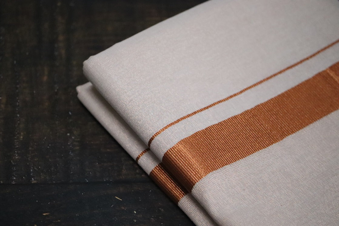 Anandham Tissue with Copper Border Dhoti - 2mtr