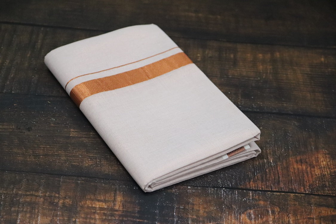 Anandham Tissue with Copper and Gold Jari Border Combo Set - 2mtr