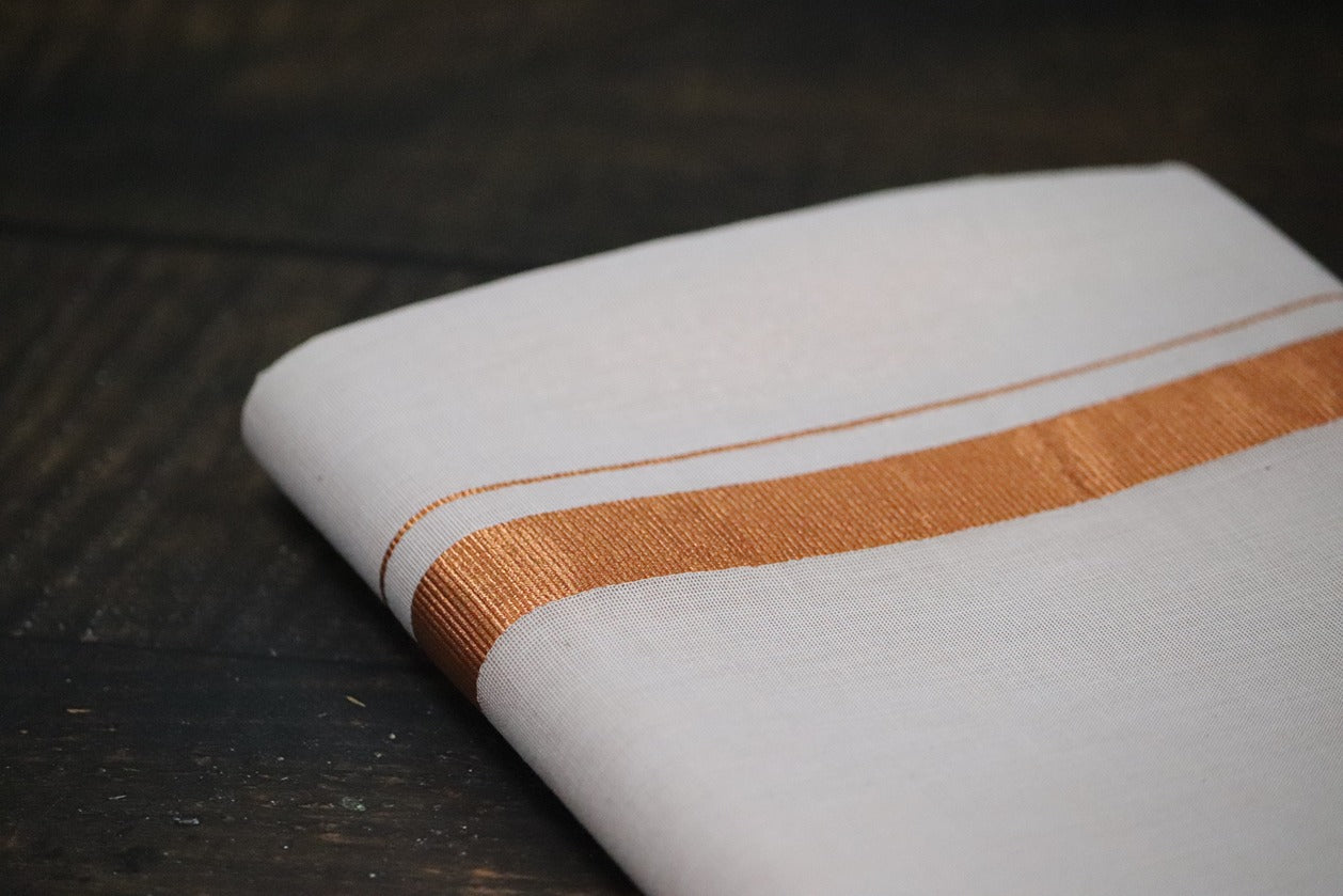 Anandham Tissue with Copper Border Dhoti - 2mtr