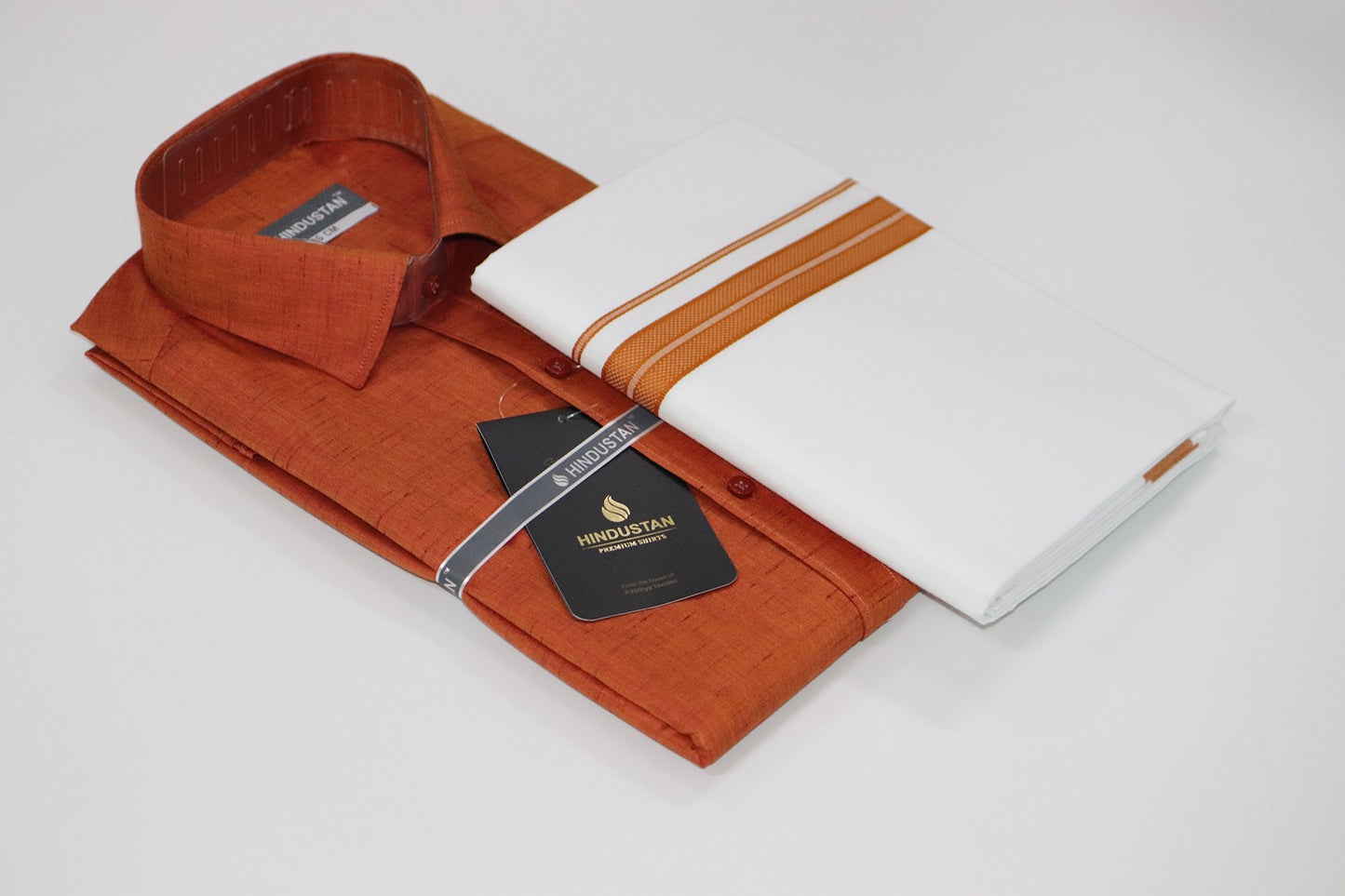 Matching Shirt & Dhoti Combo Set (Space Copper - C7)