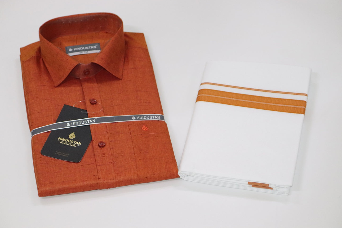 Matching Shirt & Dhoti Combo Set (Space Copper - C7)