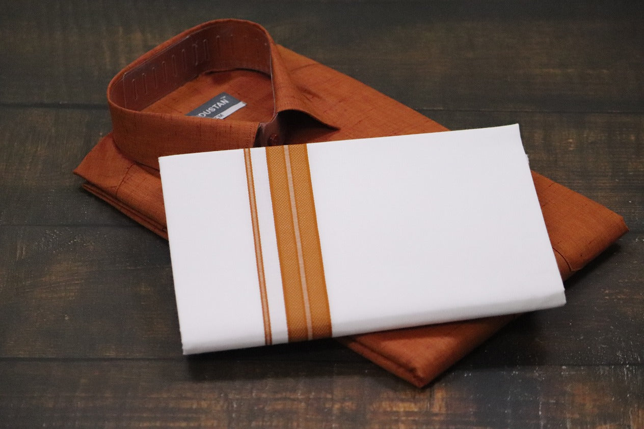 Matching Shirt & Dhoti Combo Set (Space Copper - C7)
