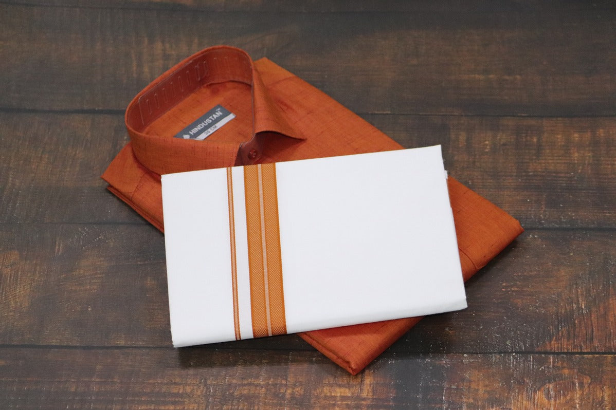 Matching Shirt & Dhoti Combo Set (Space Copper - C7)