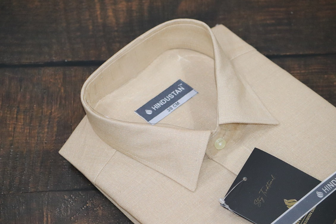 Tissue Gold Matching Shirt+Dhoti Set
