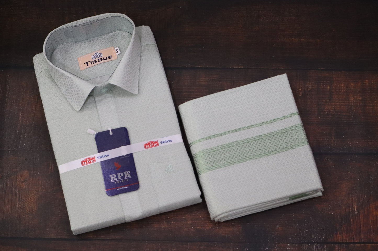 Tissue Jackard Mass Green Set - Design 001