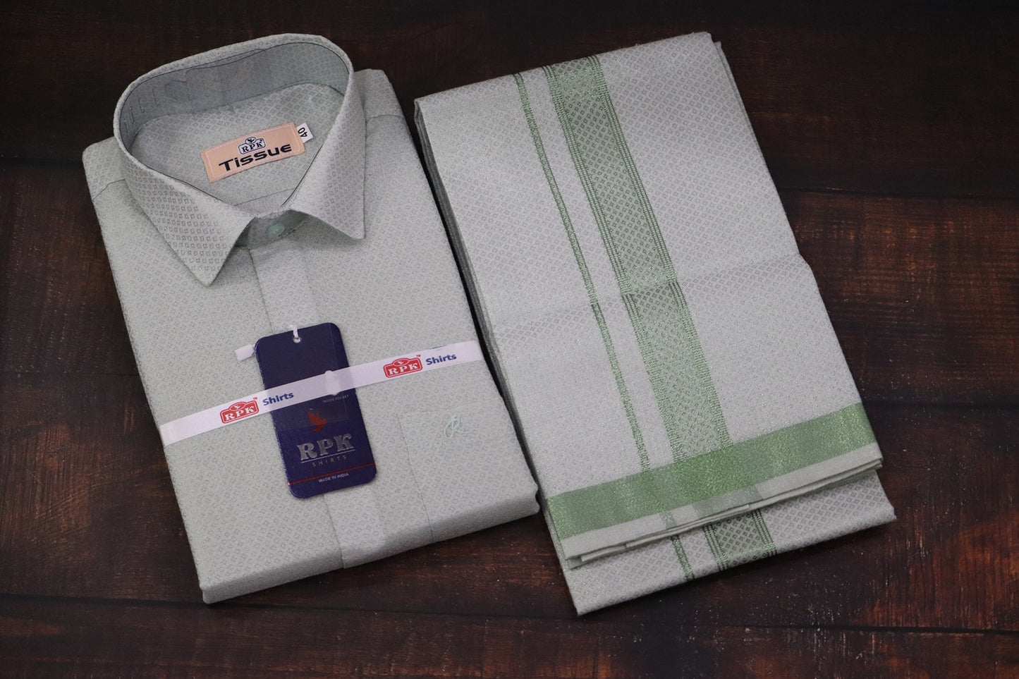 Tissue Jackard Mass Green Set - Design 001