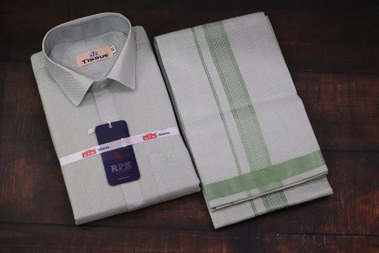 Tissue Jackard Mass Green Set - Design 001