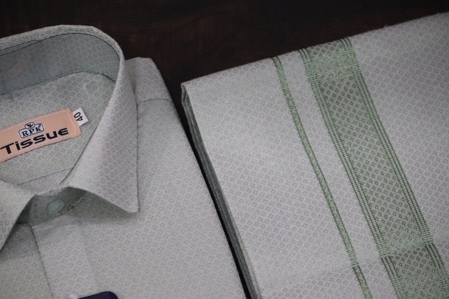 Tissue Jackard Mass Green Set - Design 001