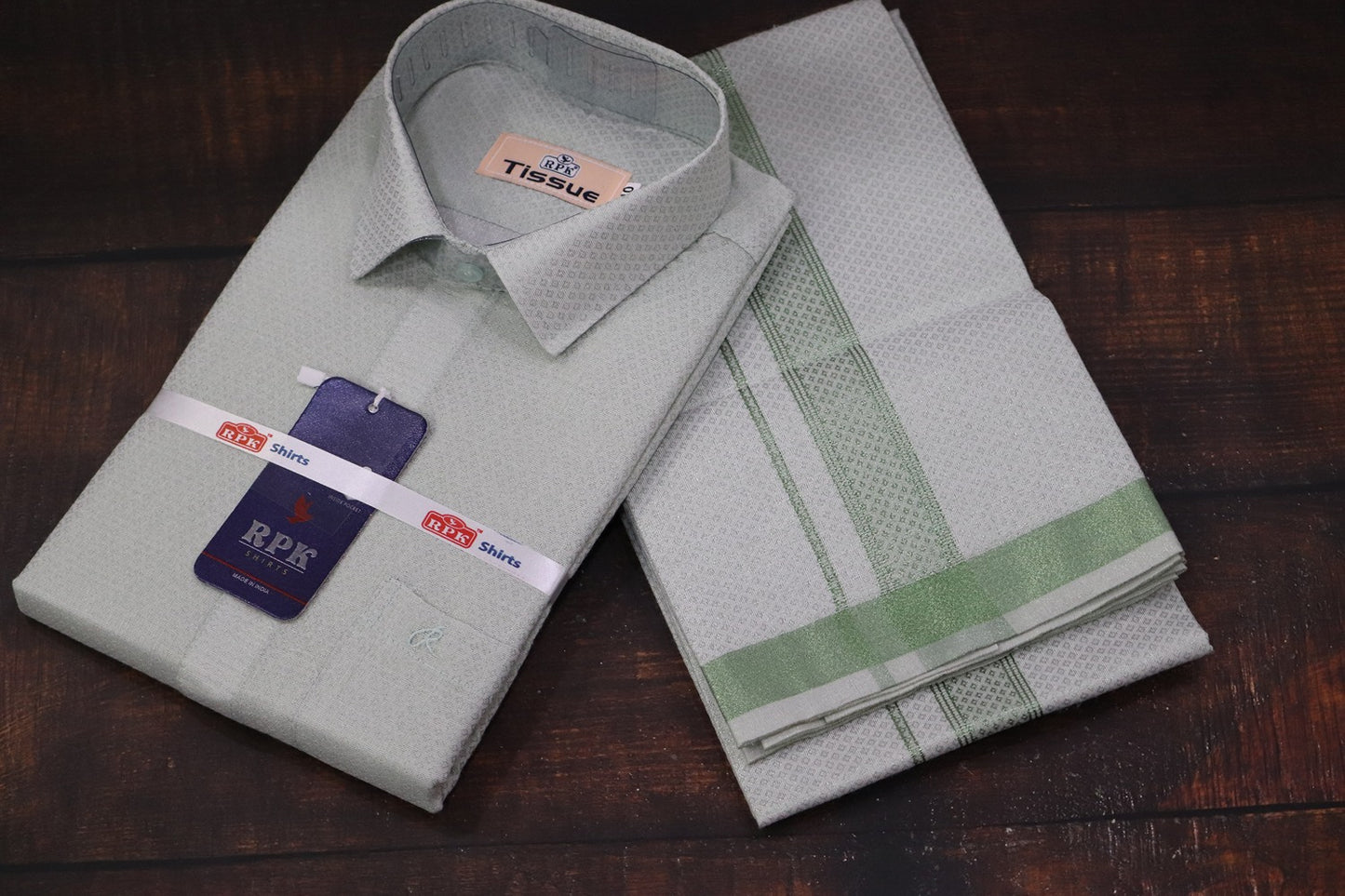 Tissue Jackard Mass Green Set - Design 001