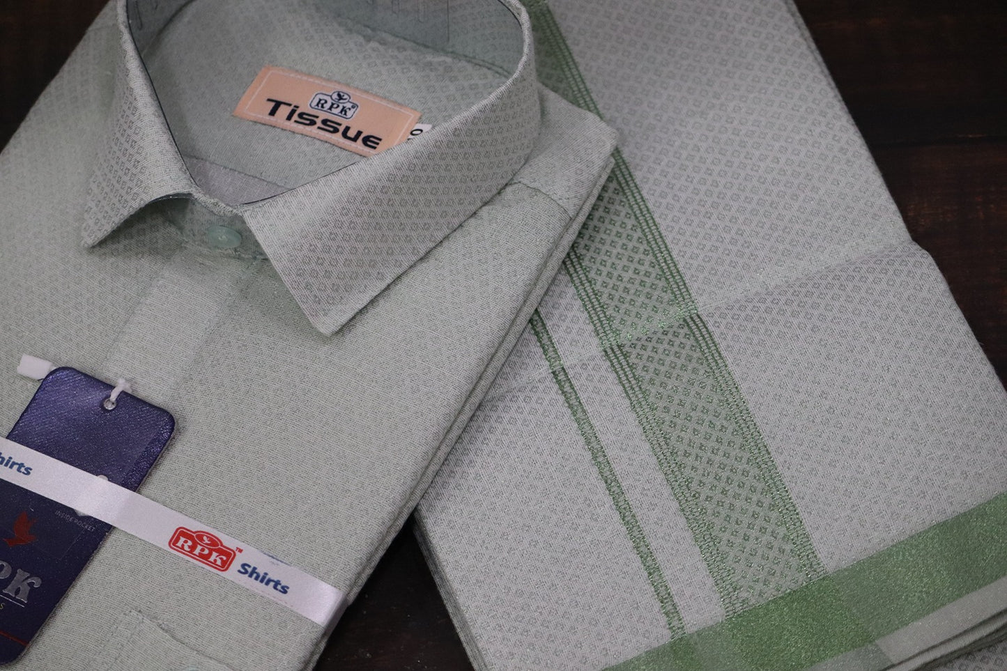 Tissue Jackard Mass Green Set - Design 001
