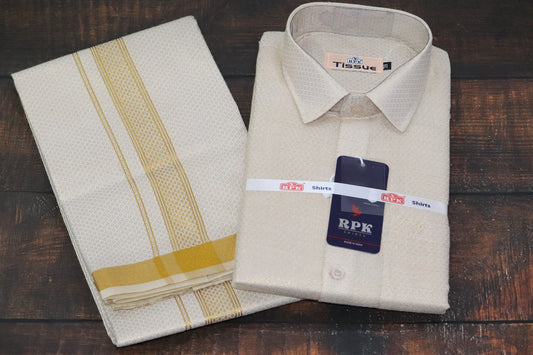 Tissue Jackard Gold Matching Set - Design 001