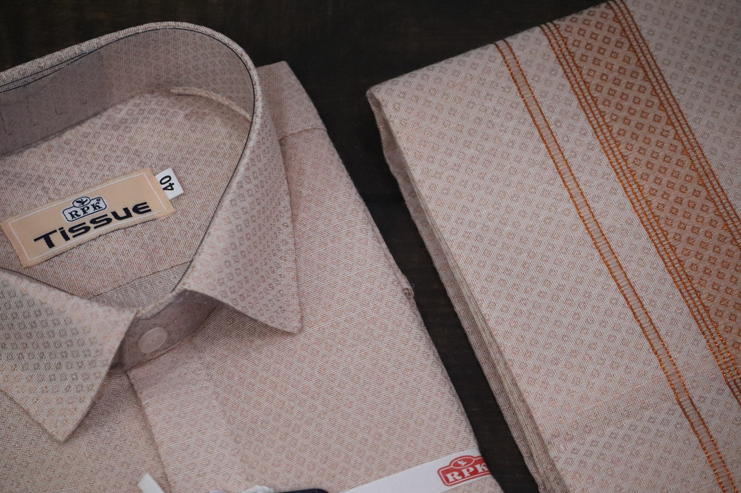 Tissue Jackard Copper Matching Set - Design 001