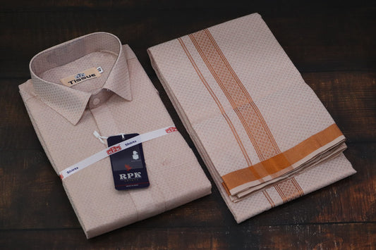 Tissue Jackard Copper Matching Set - Design 001