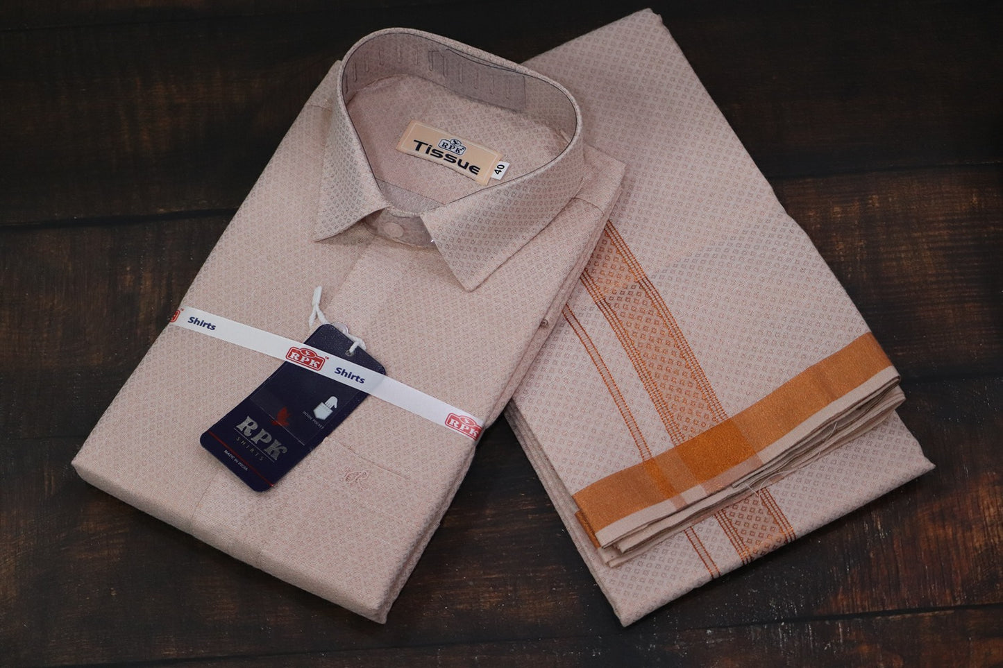 Tissue Jackard Copper Matching Set - Design 001
