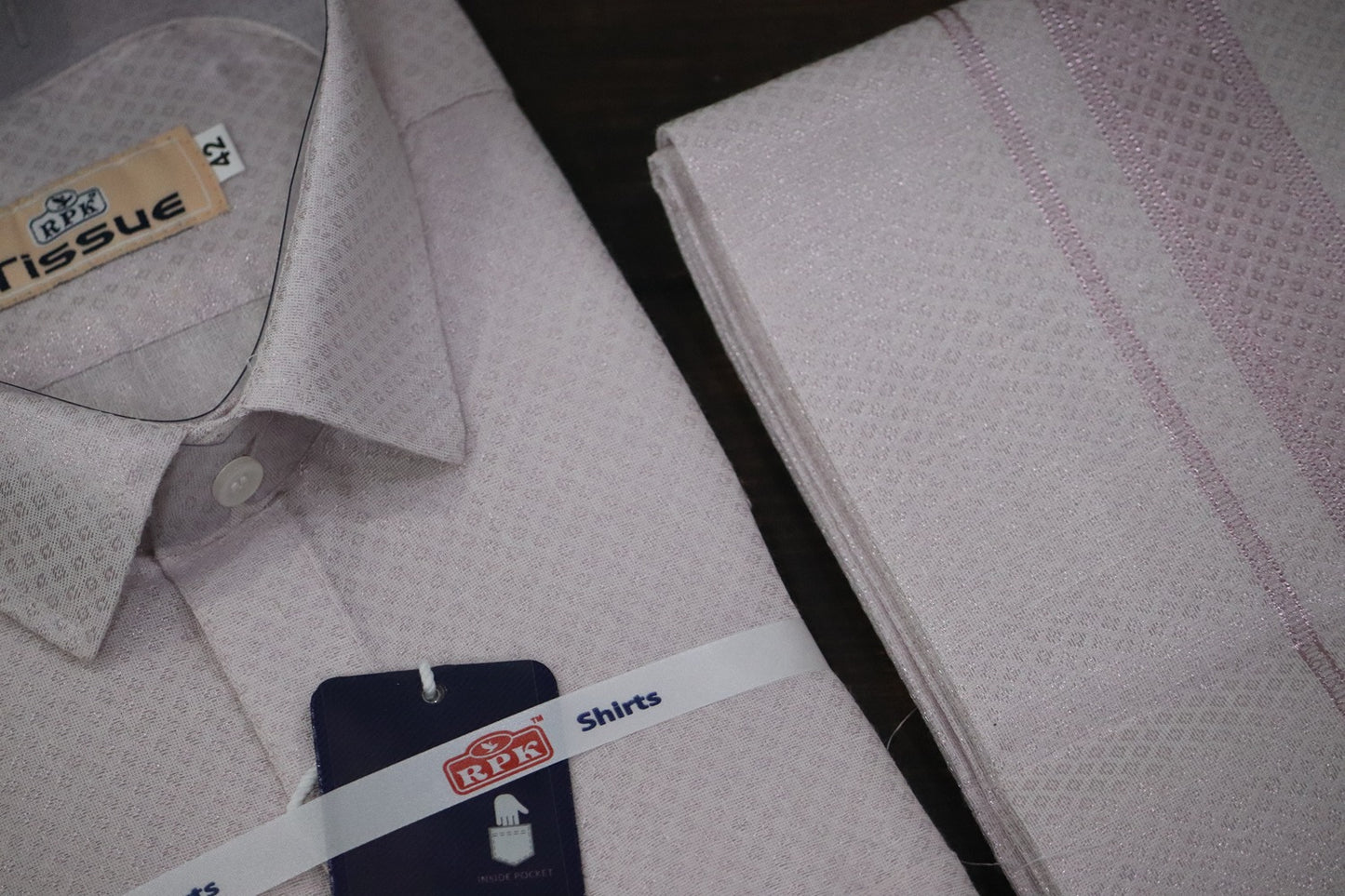 Tissue Jackard Rose Pink Matching Set - Design 001