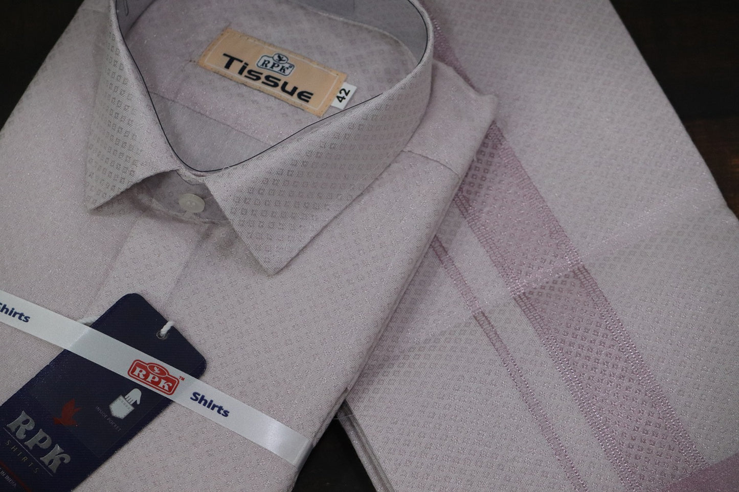 Tissue Jackard Rose Pink Matching Set - Design 001
