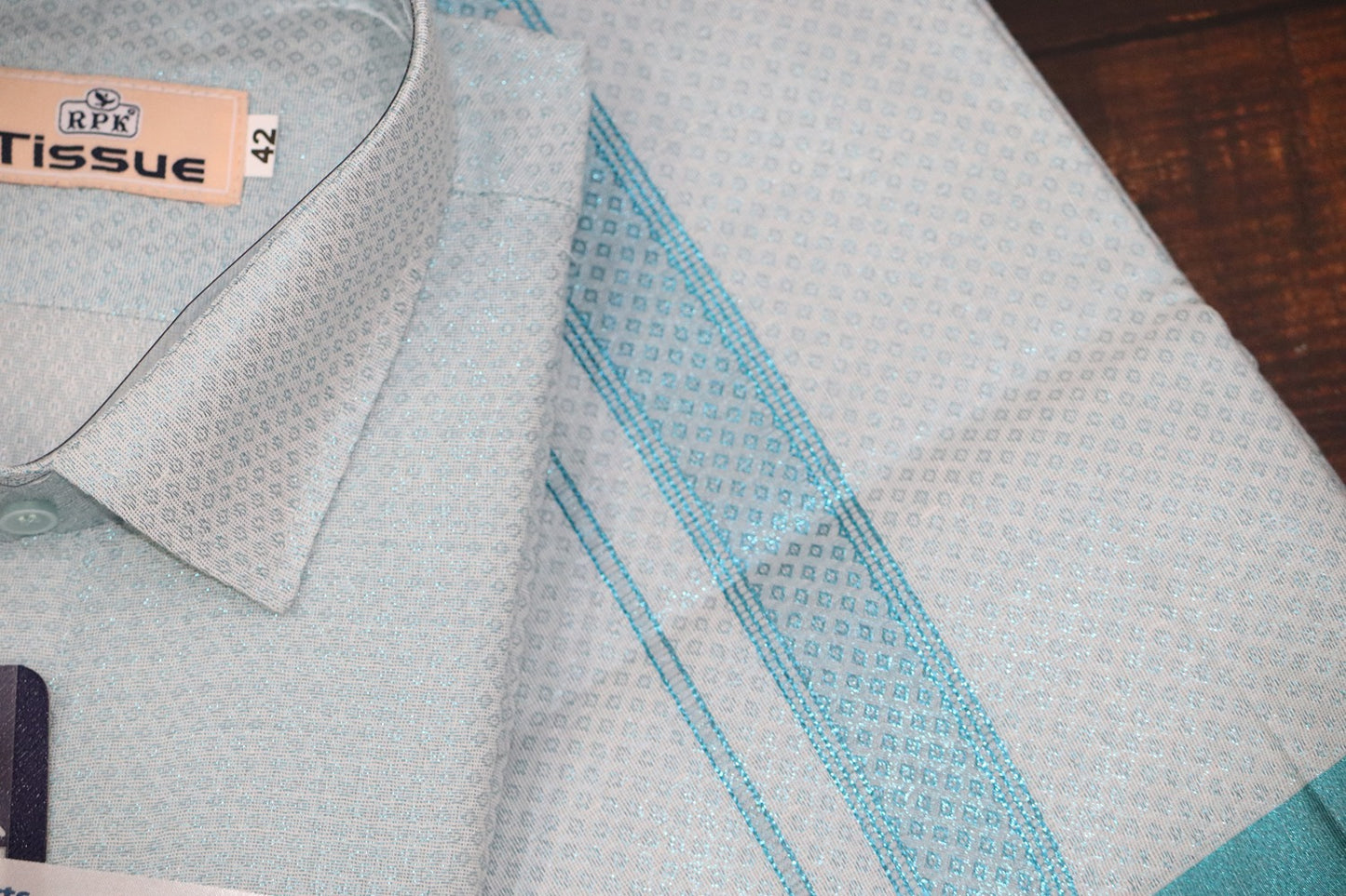 Tissue Jackard Blue Matching Set - Design 001