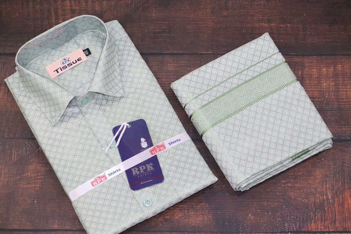 Tissue Jackard Premium Green Matching Set - Design 003
