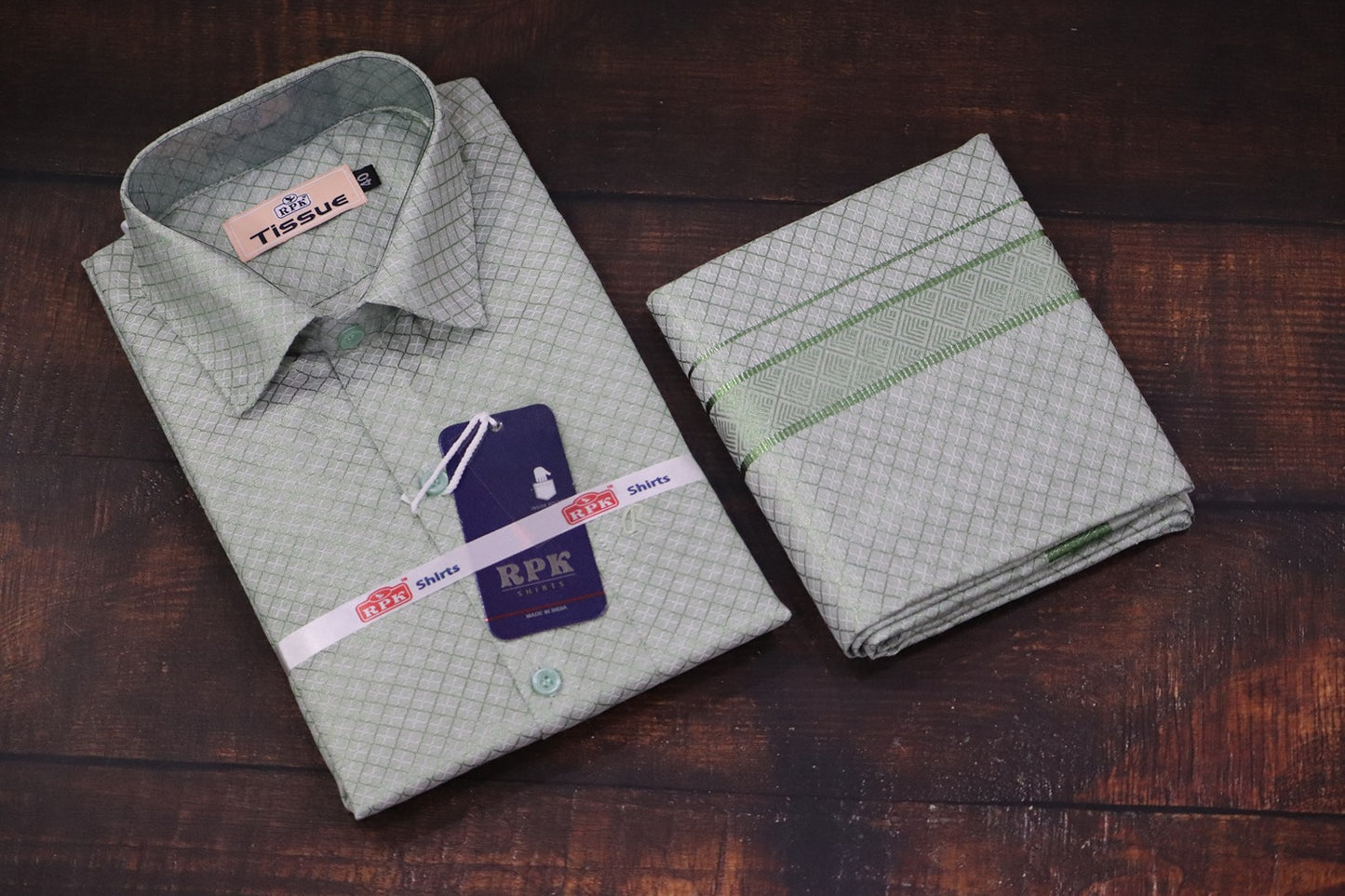 Tissue Jackard Premium Green Matching Set - Design 003
