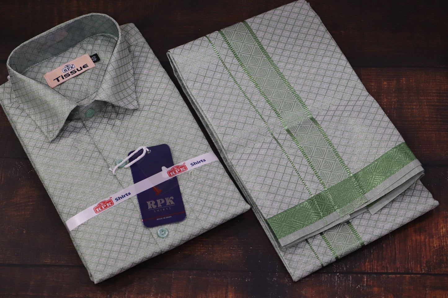 Tissue Jackard Premium Green Matching Set - Design 003