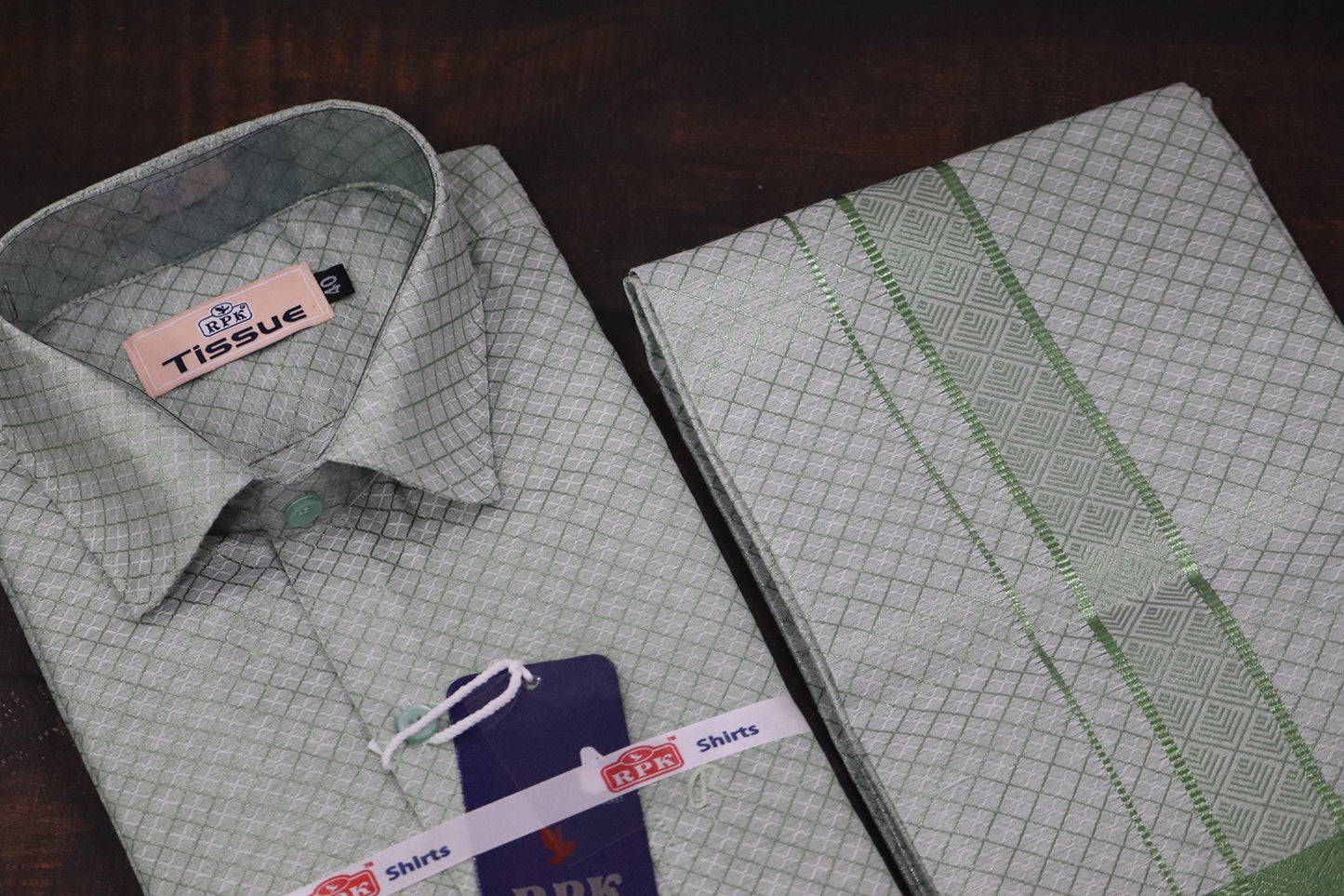 Tissue Jackard Premium Green Matching Set - Design 003