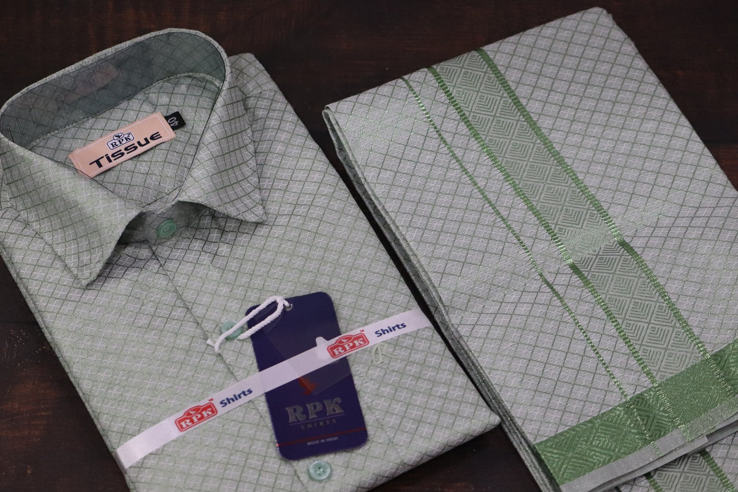 Tissue Jackard Premium Green Matching Set - Design 003