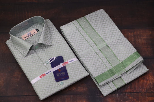 Tissue Jackard Premium Green Matching Set - Design 003