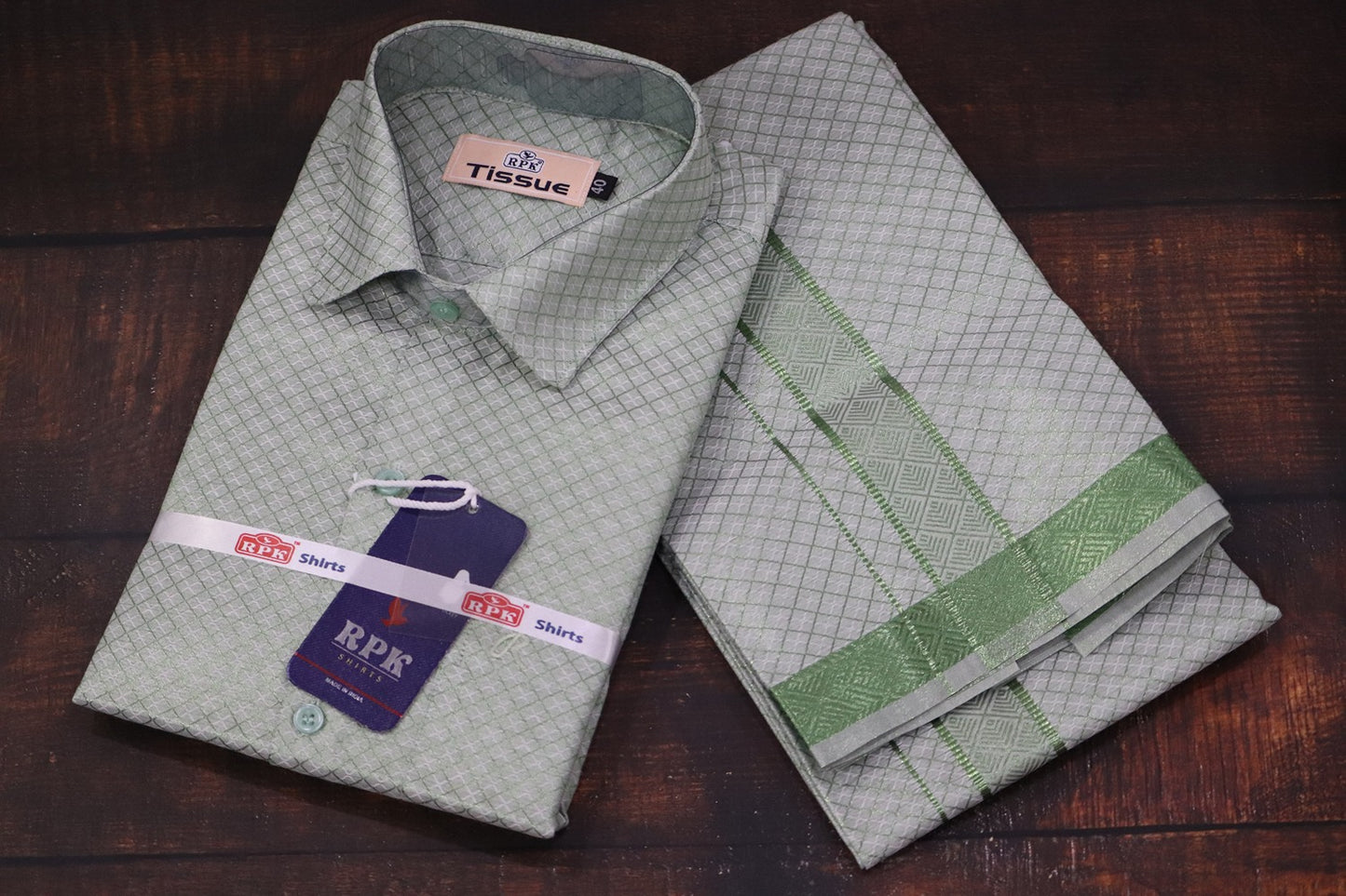 Tissue Jackard Premium Green Matching Set - Design 003