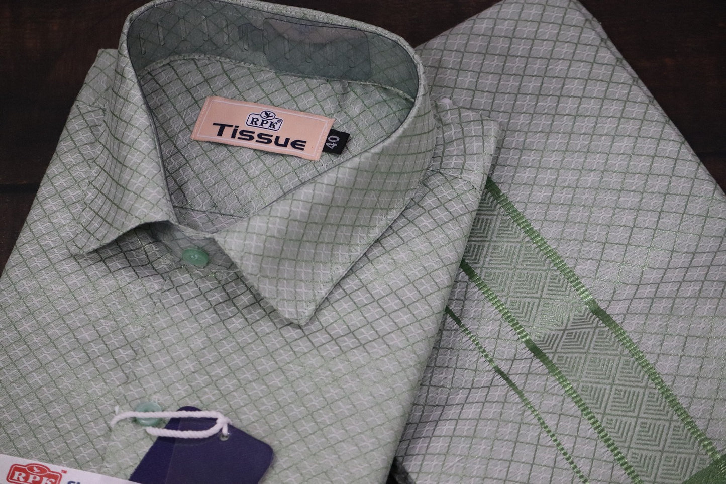 Tissue Jackard Premium Green Matching Set - Design 003