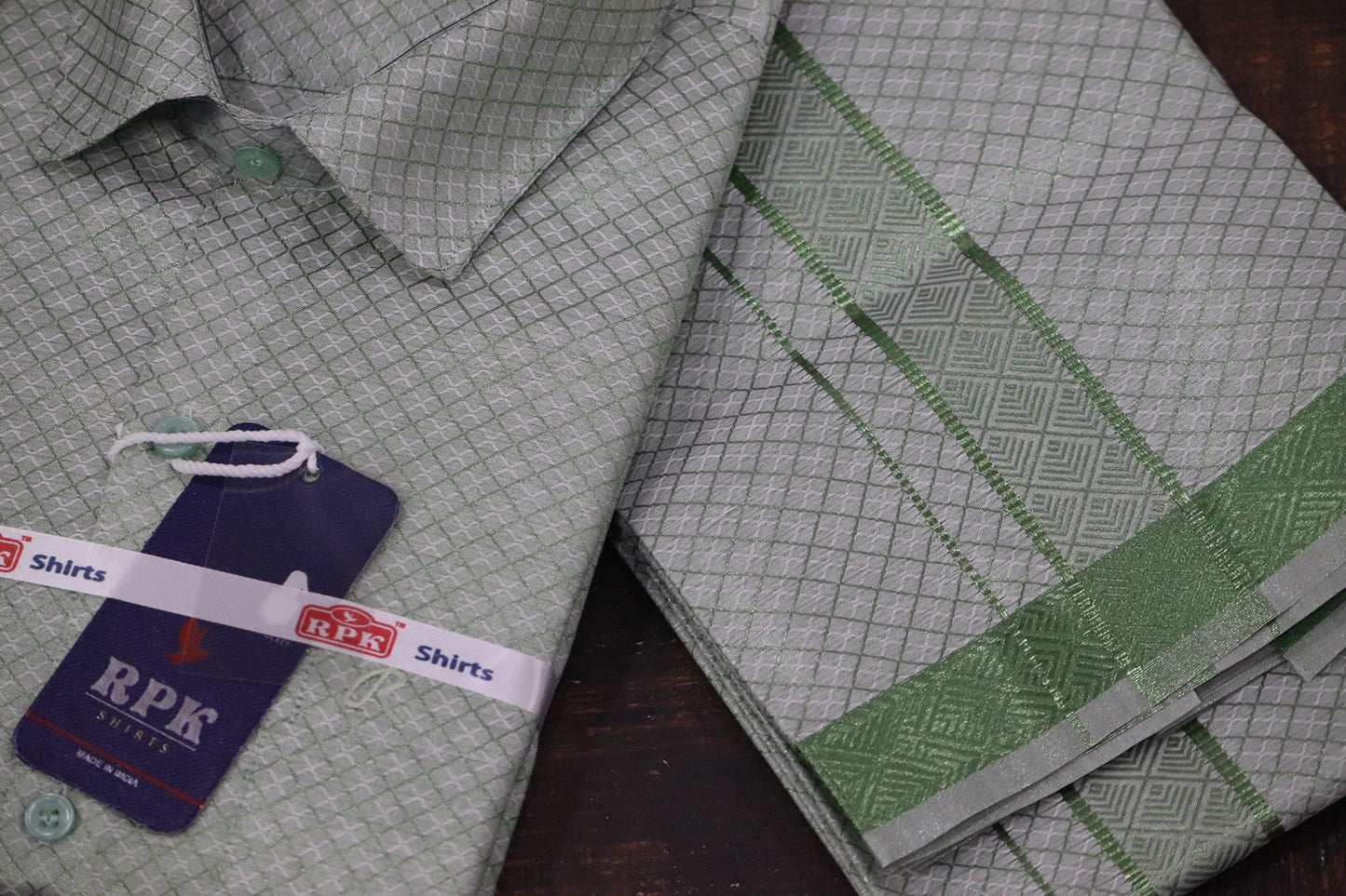 Tissue Jackard Premium Green Matching Set - Design 003