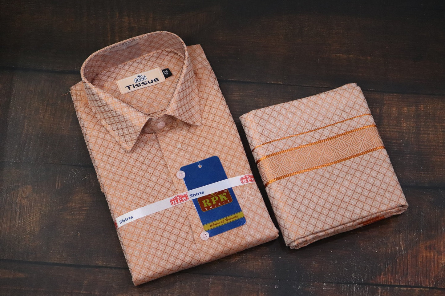 Tissue Premium Jackard Copper Matching Set - Design 003