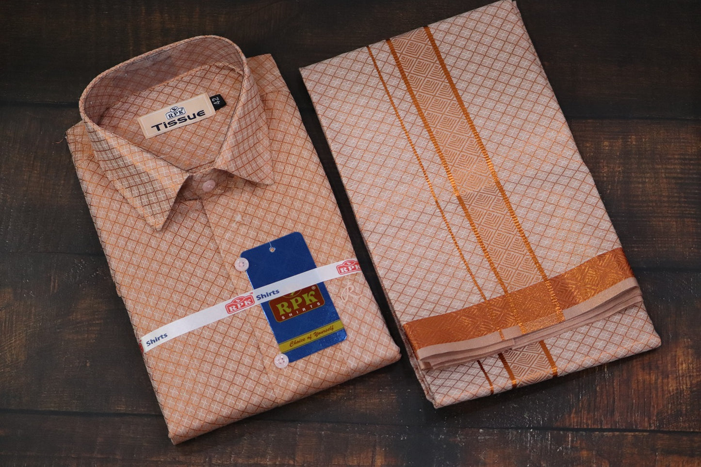 Tissue Premium Jackard Copper Matching Set - Design 003