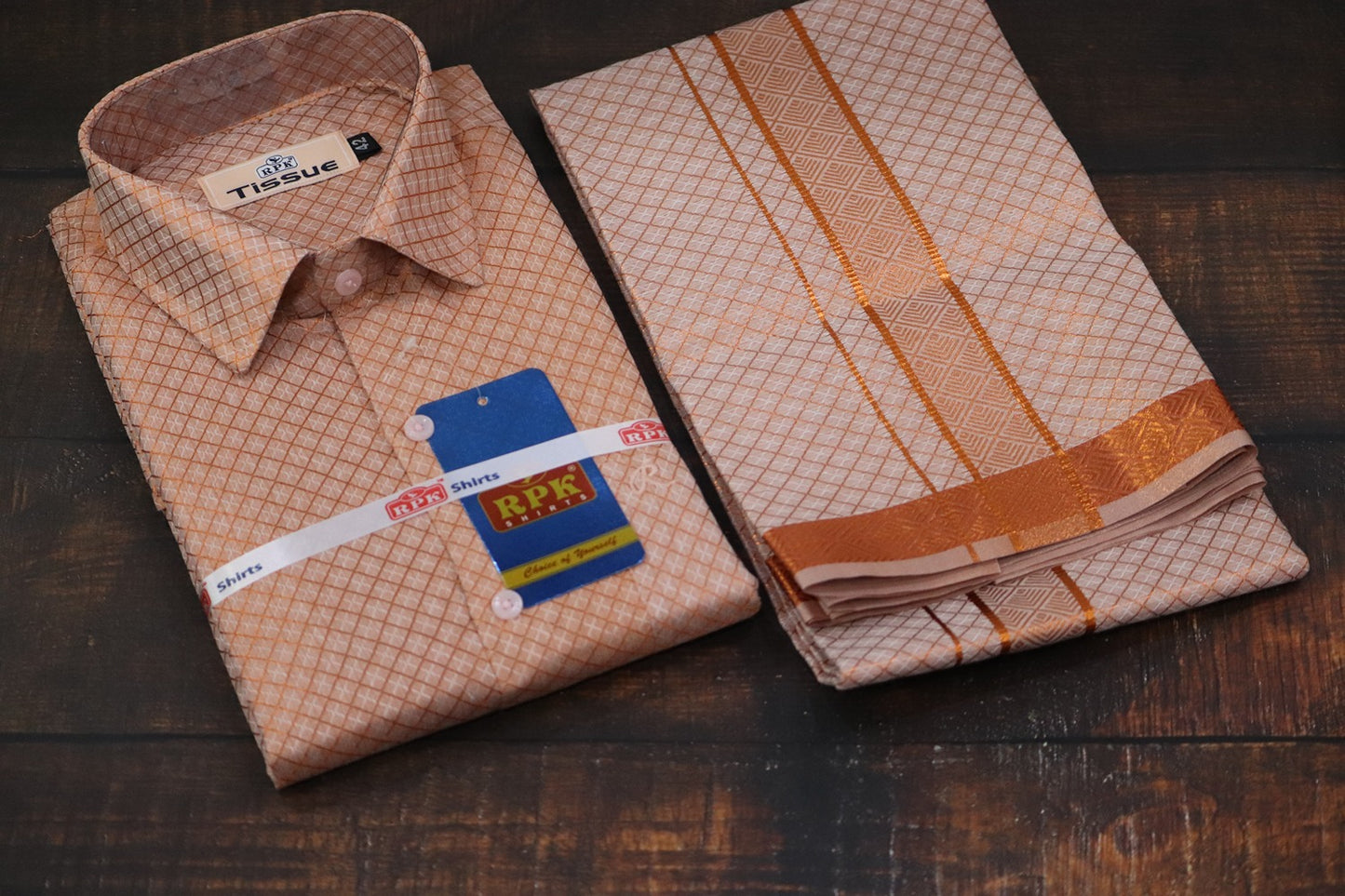 Tissue Premium Jackard Copper Matching Set - Design 003