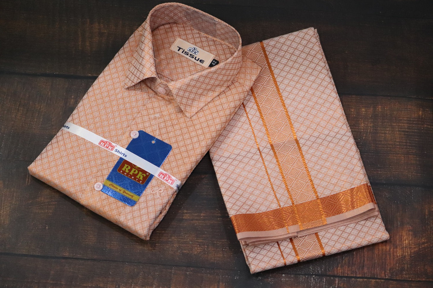 Tissue Premium Jackard Copper Matching Set - Design 003
